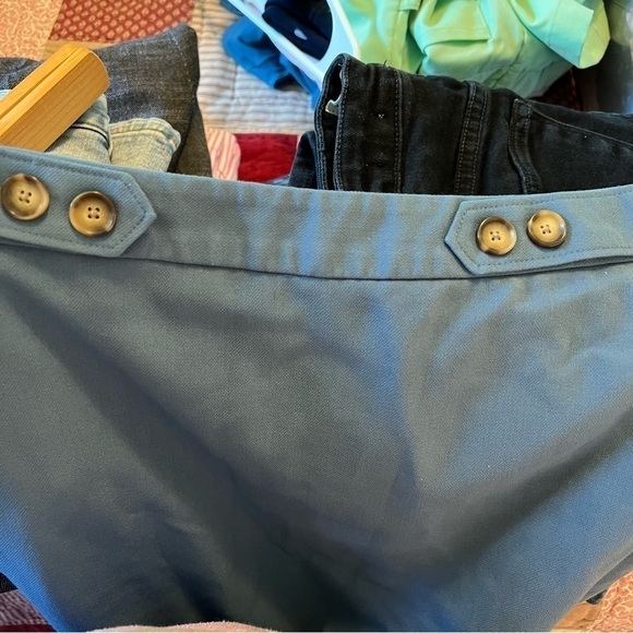 Banana Republic Pencil Skirt Light Blue Button Waist - Picture 4 of 11